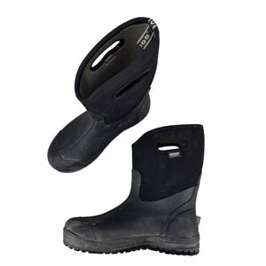 Bogs Ultra Mid Rain Boots Black Waterproof Insulated Rubber Work Boots Men's 12